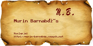 Murin Barnabás névjegykártya